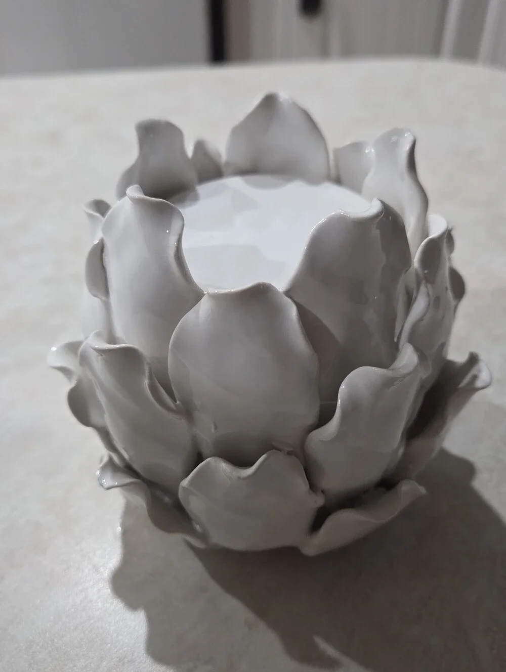 ceramic artichoke-shaped tea light holder candle holder